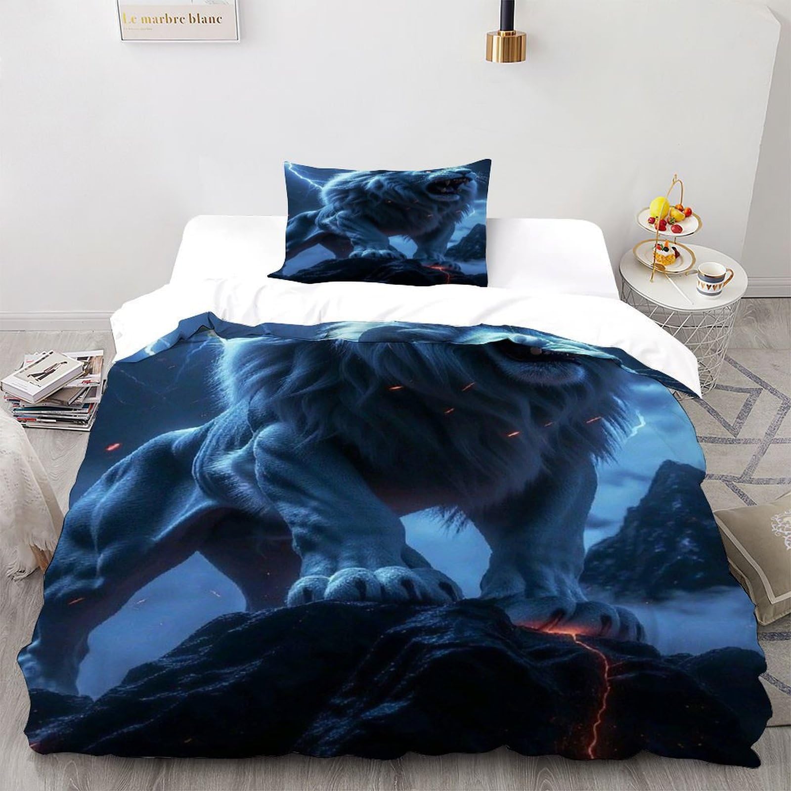 Parure de lit microfibre avec fermeture éclair housse de couette faune sauvage