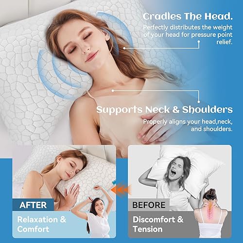 Miniatura 4 de SUPA MODERN Cooling Cervical Pillows Queen Size 2 and Cooling Fiber Pillowcases Queen Size 2