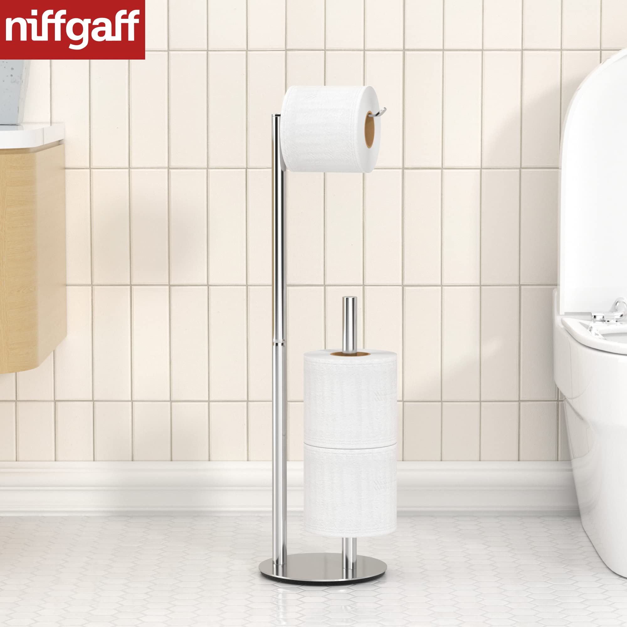 Porta carta igienica in acciaio inox e dispenser per 3 rotoli di carta, accessori da bagno