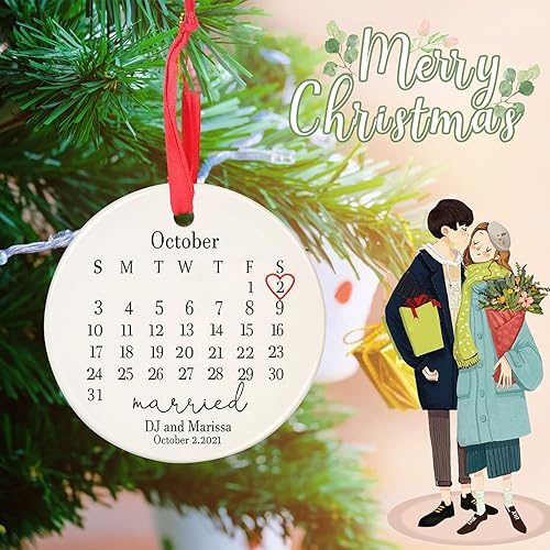 Miniatura 2 de Adorno personalizado para casados, adornos de Navidad, adorno de compromiso, adorno de boda, regalos de boda, regalos de boda, regalos de