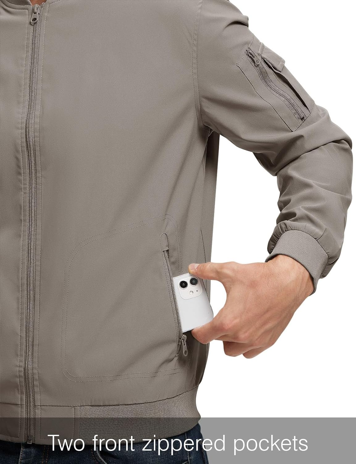 Rdruko Men's Lightweight Bomber Jacket Causal Fashion Stylish Windbreaker Light Jacket - Image 6