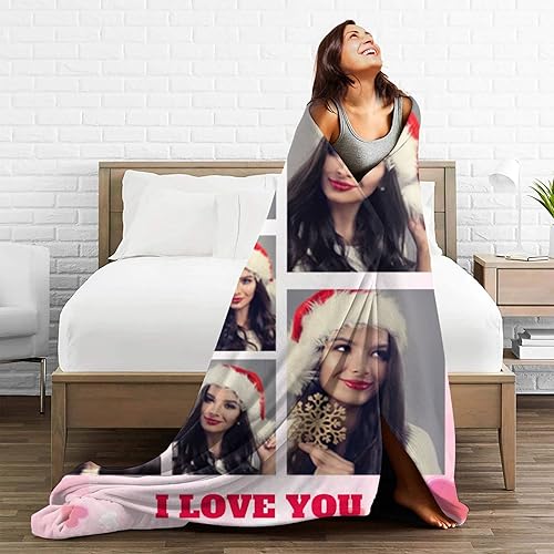 Vista 32 de Manta personalizada con fotos, texto, manta personalizada de franela, manta de fotos personalizada para bebé, madre, padre, amigos, regalo