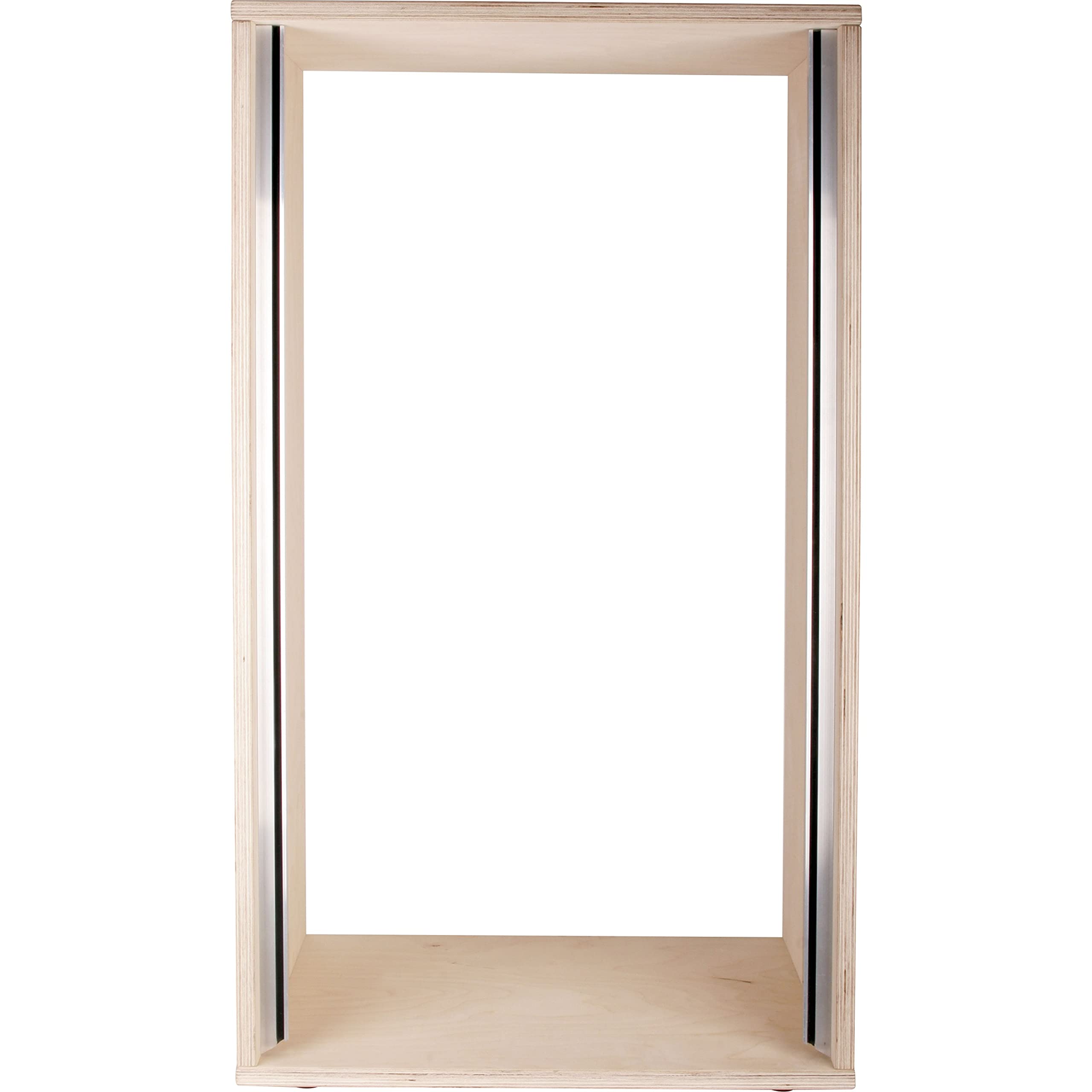 Höhenverstellbares Studiorack, 18mm Multiplex, 20 HE, naturbraun, Bausatz, 530x450x950mm, inkl. Rackschrauben, Gummifüße, einfach aufzubauen, ideal für Studio-Equipment