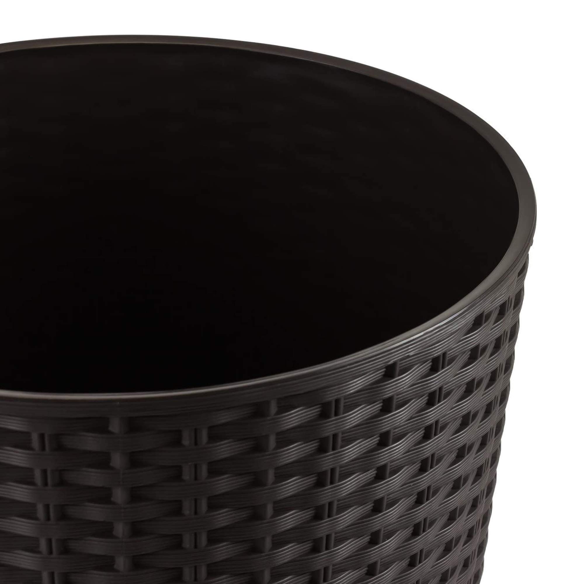 64 -Liter -Zeit Pot mit Einsatz 40 x 40 x 76,3 cm in dunkler Ockerfarbe