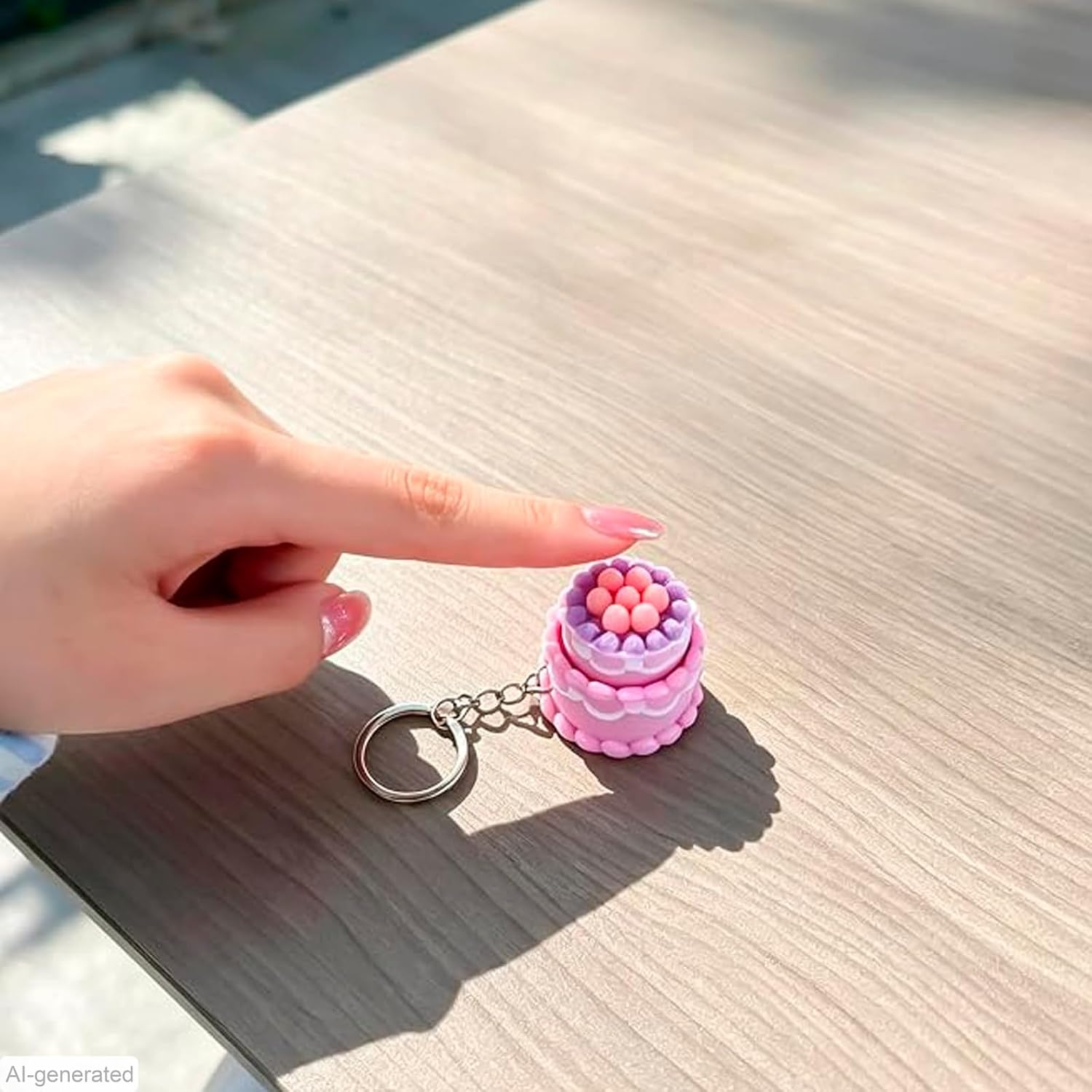 Cake Decompression Keyboard Keychain, 2-Pack, Portable Sensory Clicker for Finger Relief, Work, Travel, and Home image 4