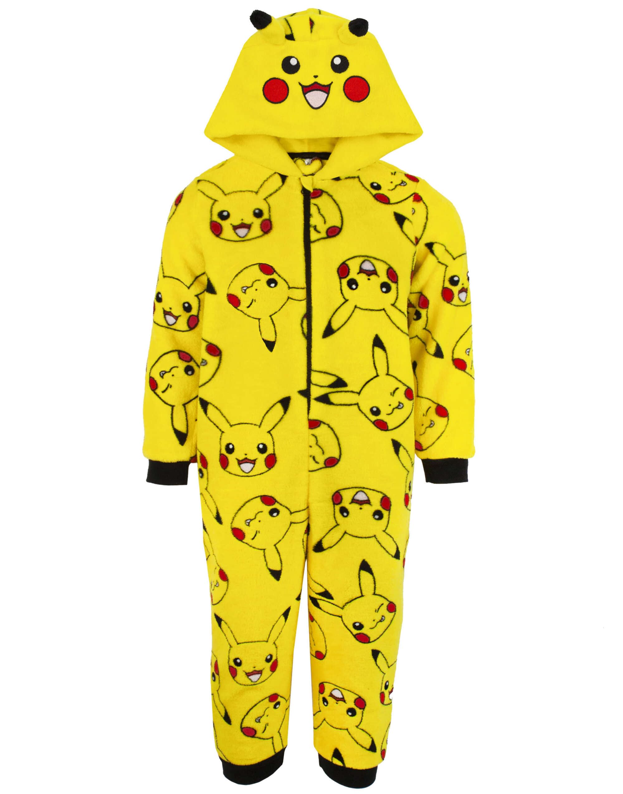 Pokemon Grenouillère pour garçon Pikachu jaune oreilles 3D enfant tout en un 7-8 ans