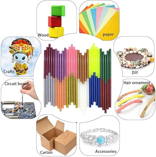 Miniatura 6 de Tretar - Barras de pegamento termofusible con purpurina, mini barras de pegamento caliente de colores para manualidades, bricolaje, reparación