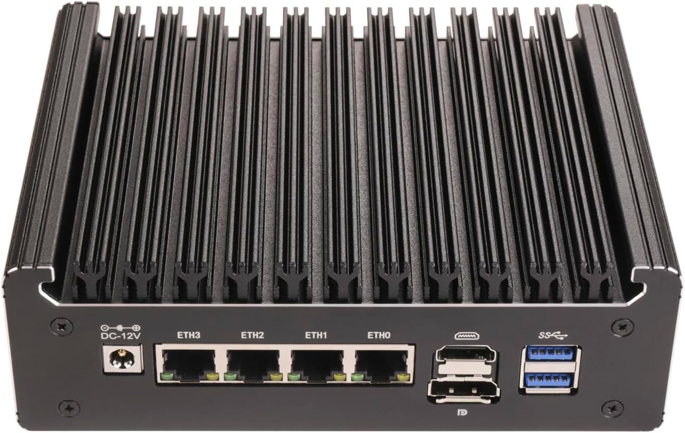 Micro Firewall Appliance, Mini PC, OPNsense, VPN, Router PC, i5-8250U 4 x 2.5GbE I226-V, Type-C, HDMI, DP, SIM Slot, Support JGPIO Pin, 0 RAM, 0 Storage, (Core i5-8250U, 16G RAM 128G SSD)