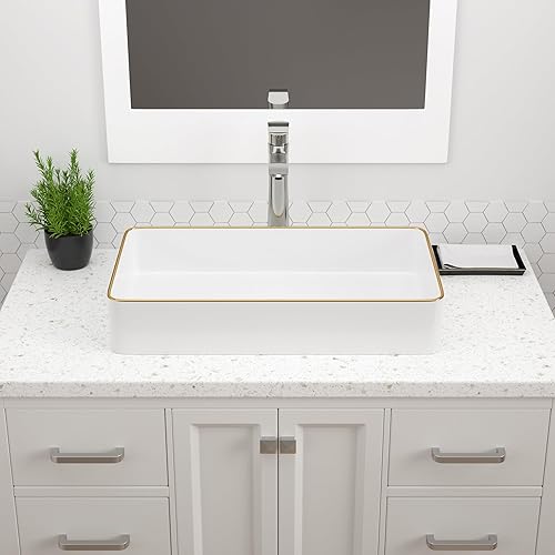 Miniatura 61 de Dcolora - Fregadero flotante de 18 x 10 pulgadas, pequeño fregadero de baño montado en la pared, rectangular flotante de porcelana de cerámica