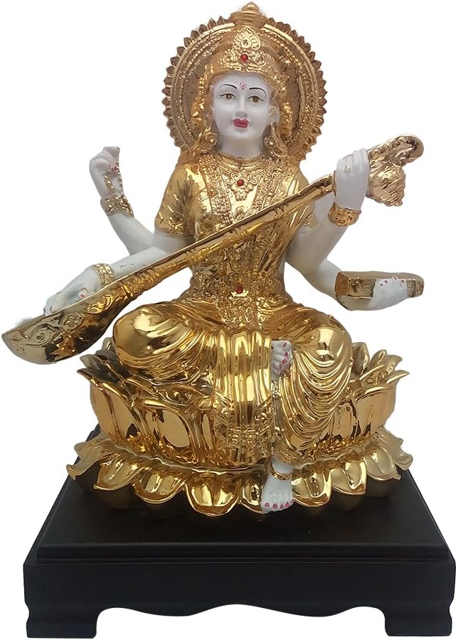 ART N HUB Goddess Maa Saraswati/Study Devi Idol - God Statue Pooja Item(H-34 cm)