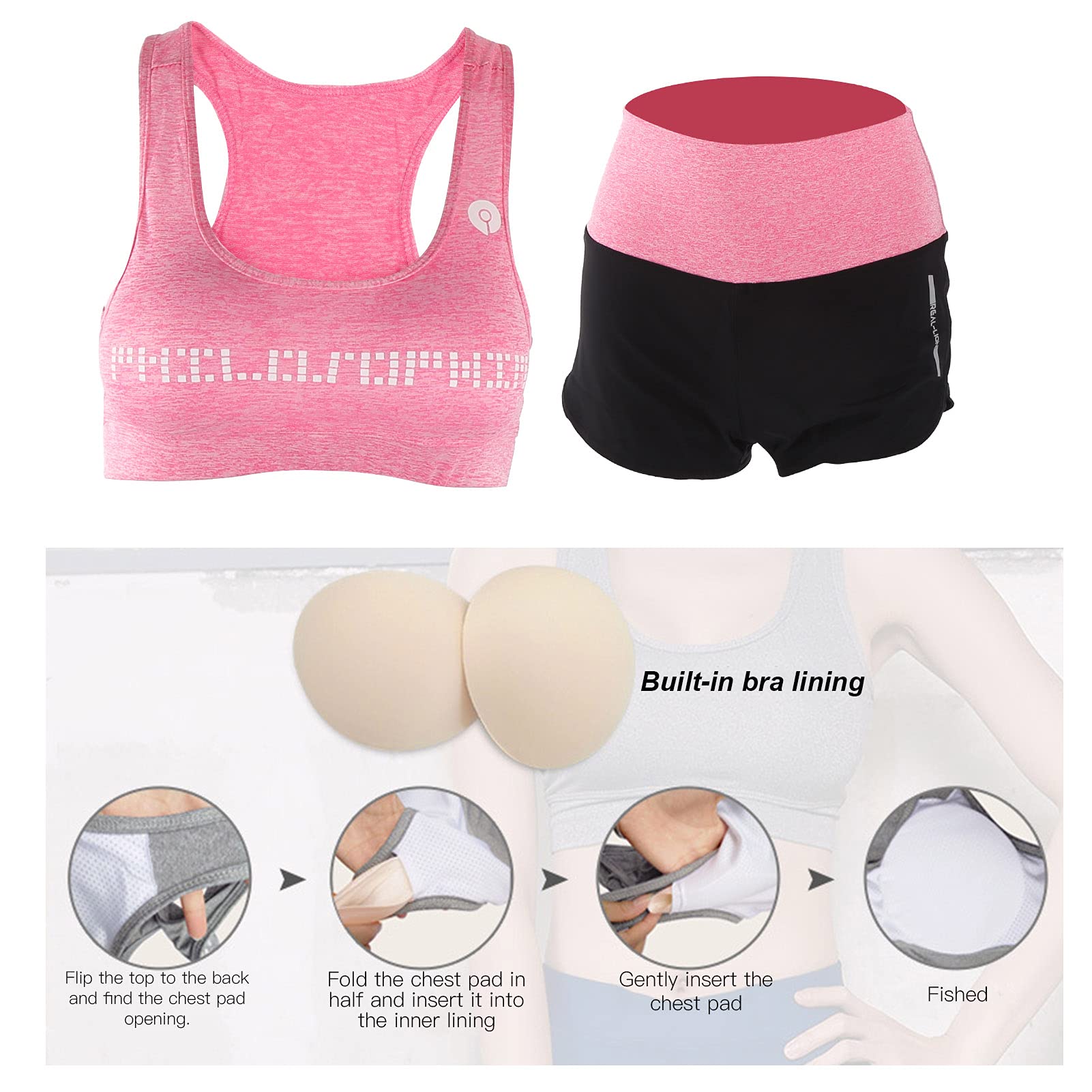 Set da Yoga Confortevole Elasticizzato 5 Pezzi Abbigliamento Sportivo da Palestra per Donna, Leggings Adatti per gli Appassionati di Fitness