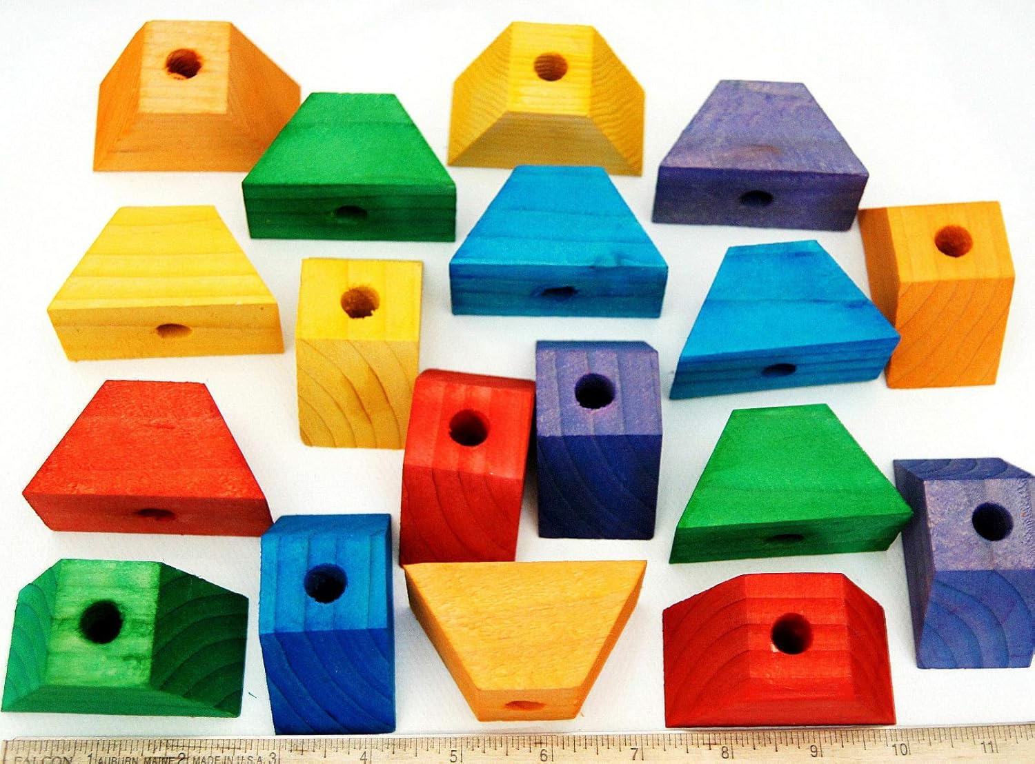 Trapeze Wooden Wood Blocks 18 Very Large Bird Parrot Parts Toy for Macaw Amazon