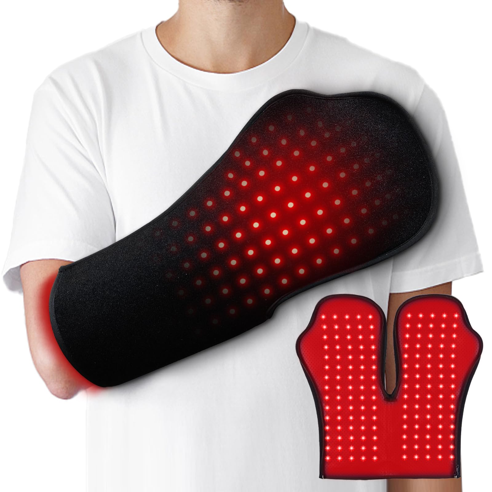 Red-Light-Therapy-for-Hands 2025 Upgraded 150 Dual Wavelength LED 4 Modes Infrared Light Therapy for Finger Wrist Pain Relief Consisting