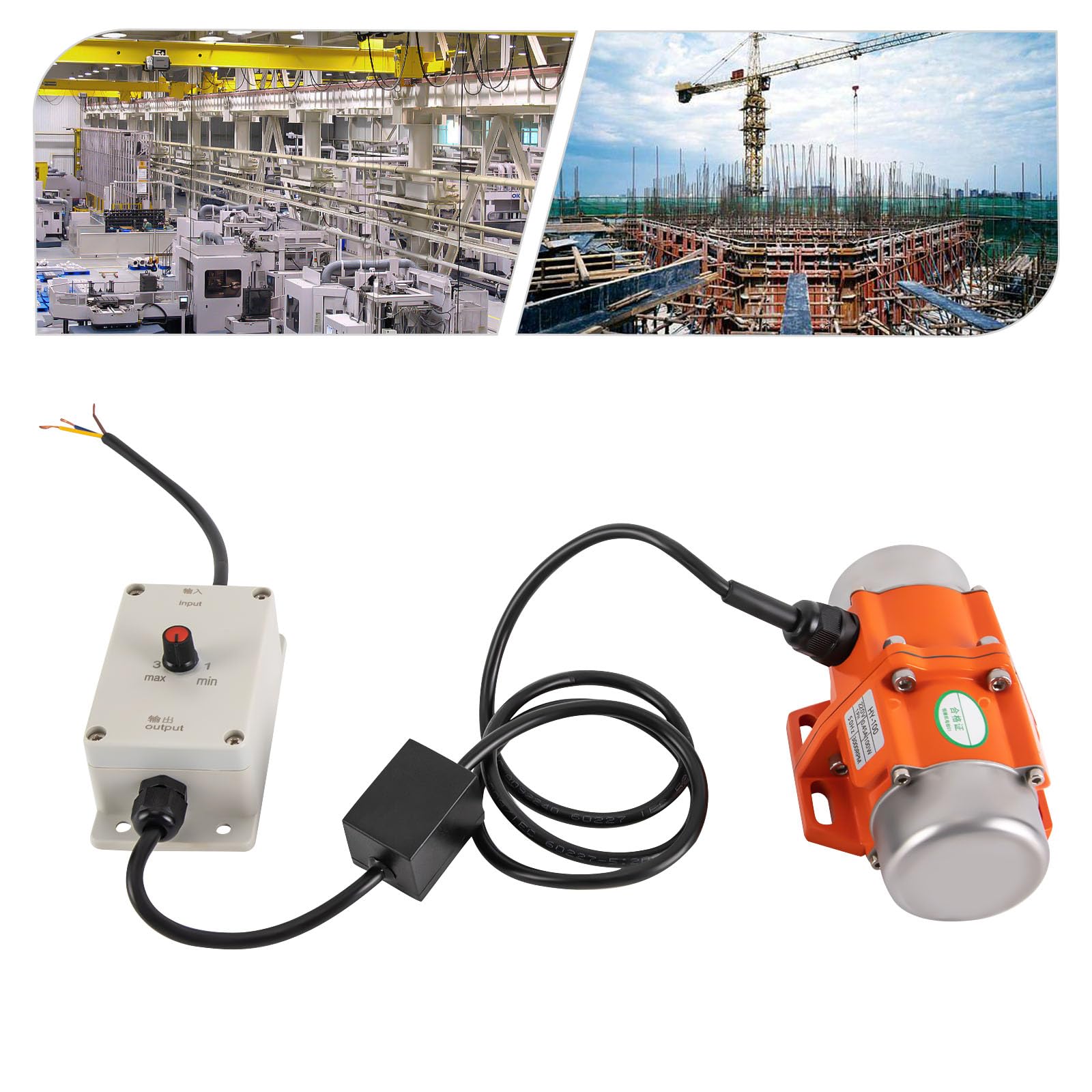 Motore a vibrazione da 100 W con regolatore di velocità, 3000 giri/min, piccolo vibratore motore asincrono, per macchine in tessuto, lavorazione degli alimenti, costruzione di attrezzature