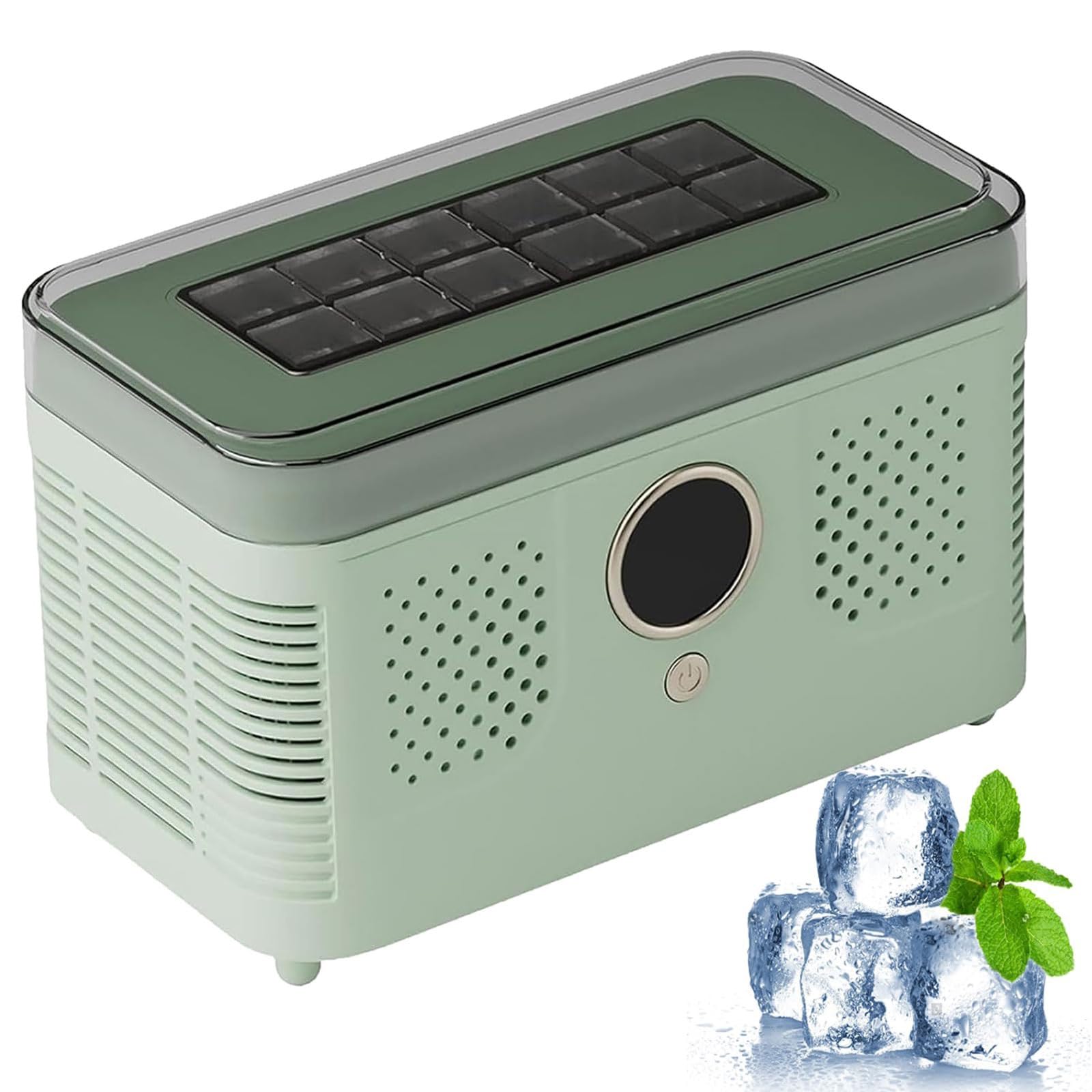 Mini máquina fabricar hielo coche,encimera,for acampar,coche,viajes | 12 cubos en 15-20 minutos,doble potencia,cubierta superior extraíble,caja hielo automática portátil(Purple,Home-use)