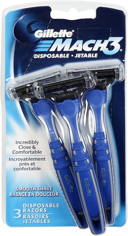 Gillette Mach3 Maquinillas de afeitar desechables para hombre, 3 unidades
