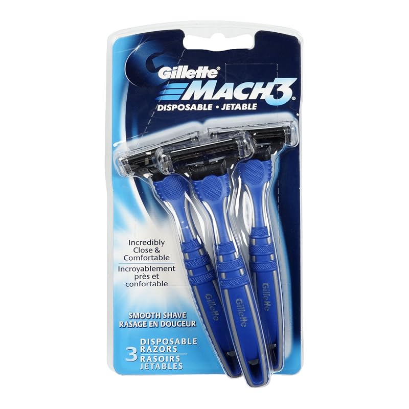 Aparelhos de barbear descartáveis Gillette Mach3, pacote com 3