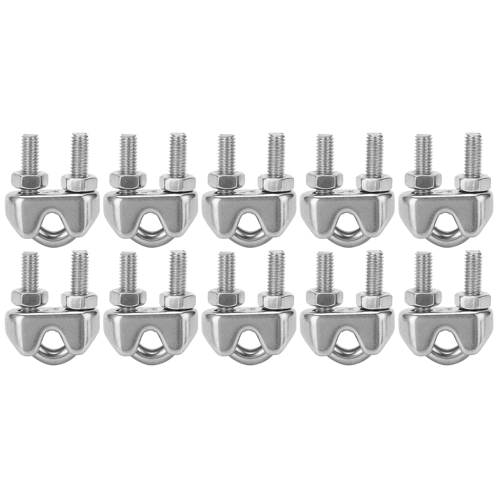 25x Drahtseilklemme M4 – 304 Edelstahl, U-Bolzen-Sattel, 3/16 Zoll, Für Seile, Sonnenschutz & Zelte
