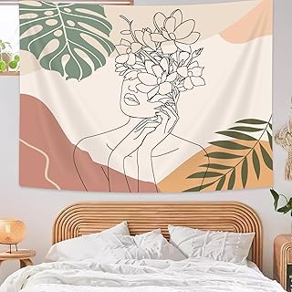SAOLUIS Boho Line Wall Tapestry - Minimalist Lines Abstract Women Art De...