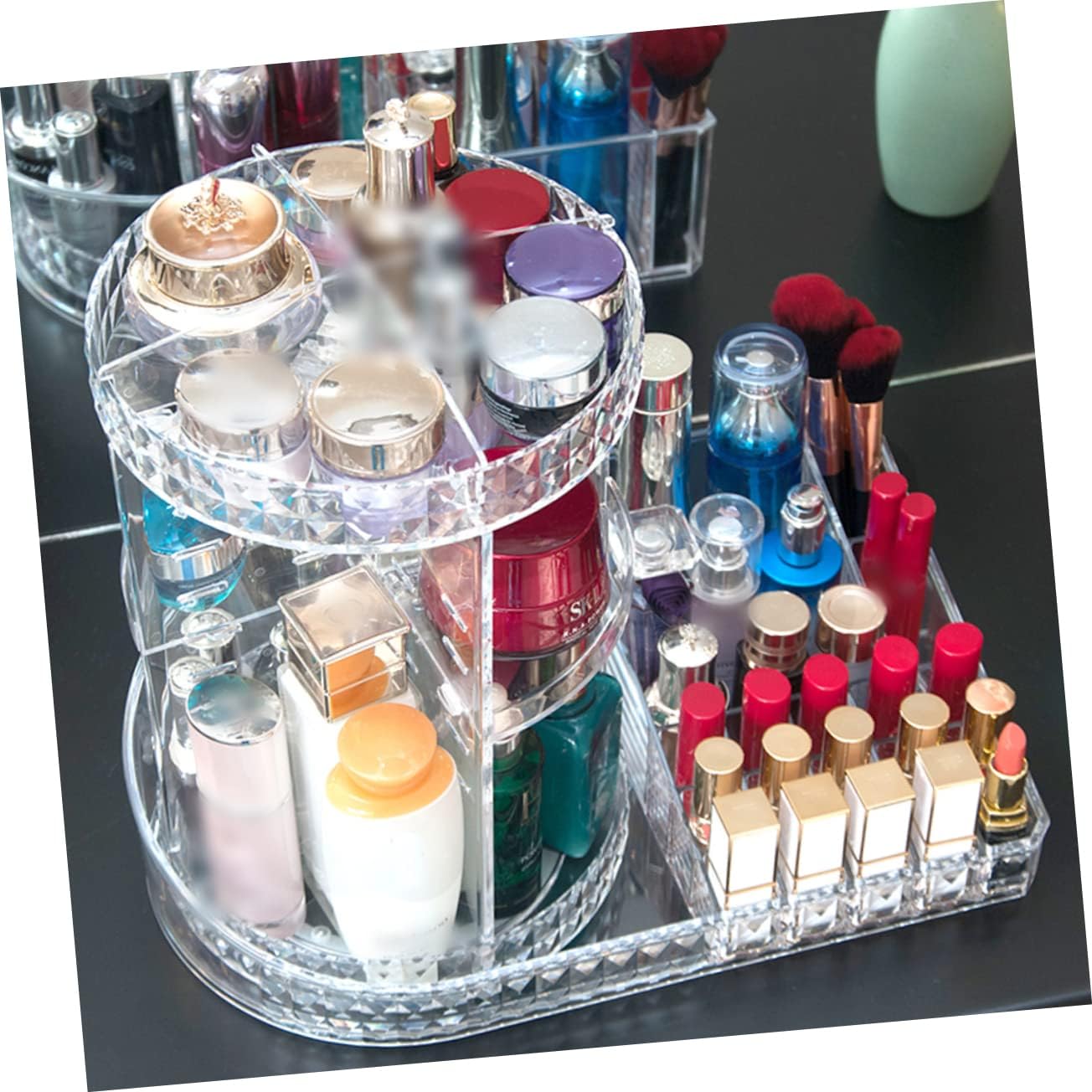 Makeup Organizer Box Acrylic Cosmetics Display Case Organizers for Dressing Table