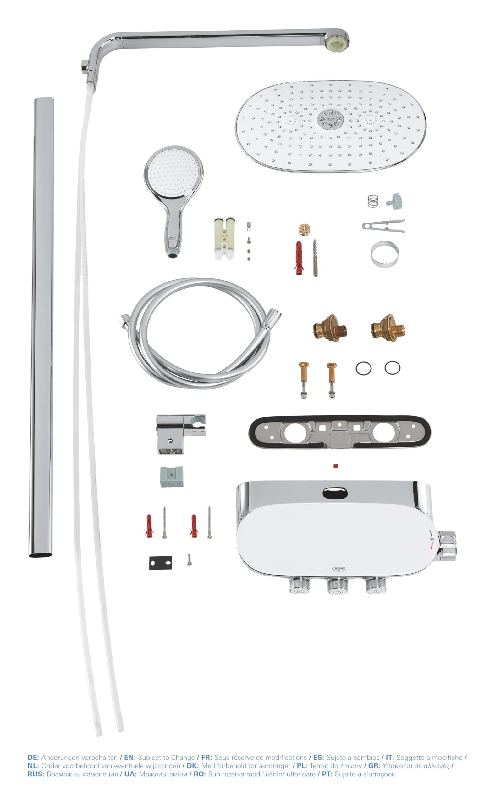 Grohe 26250LS0 Sistema Doccia con Miscelatore Termostatico, Bianco