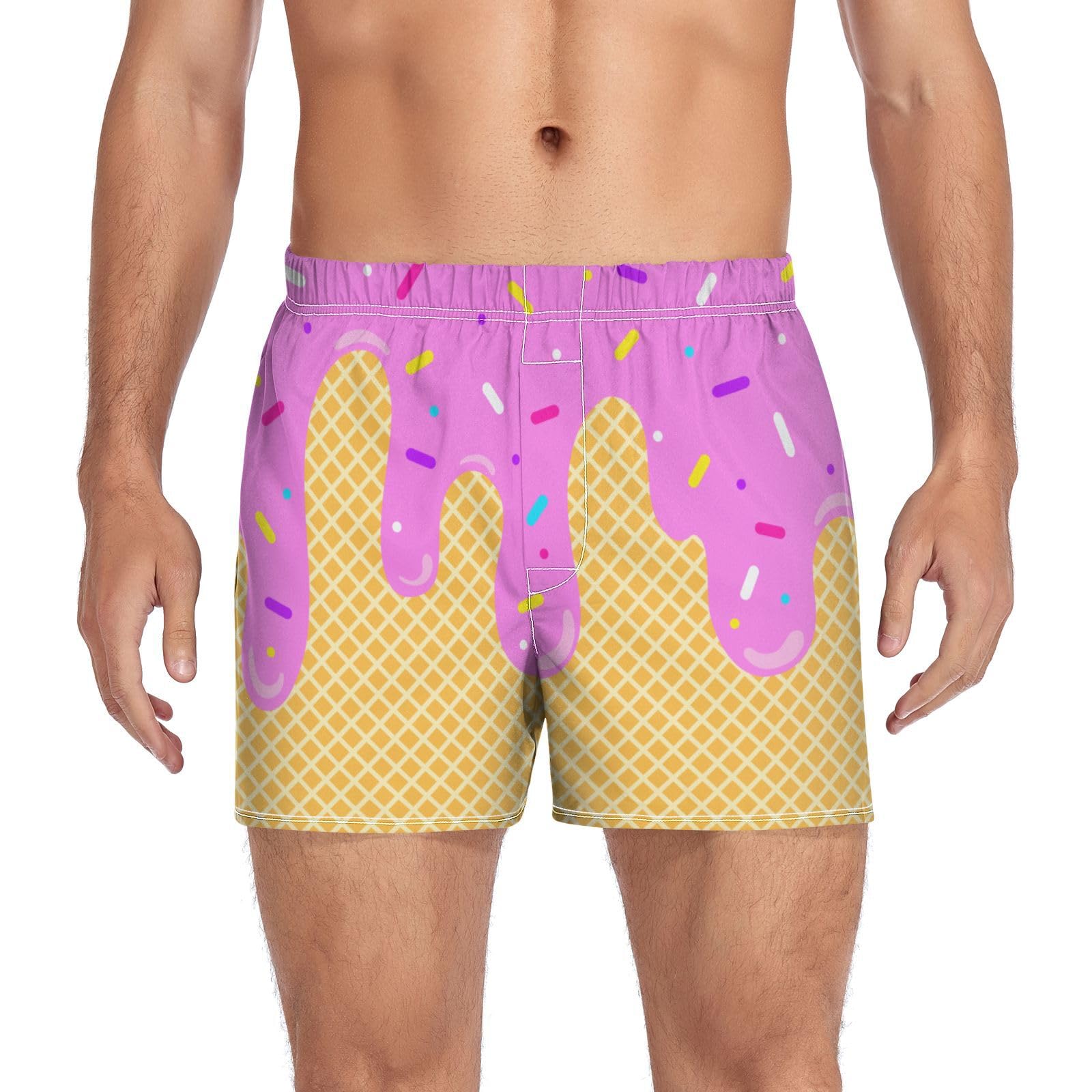 Men's Boxer Shorts Cotton Loose Underwear with Button Fly