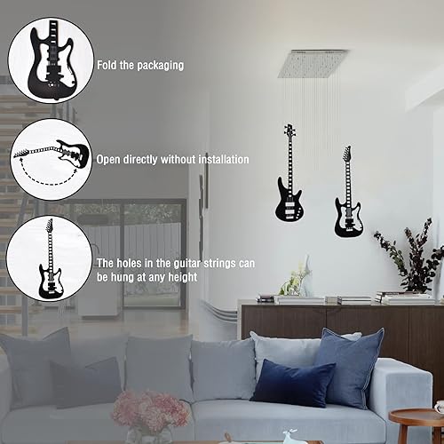 Miniatura 7 de wotieuns Decoración de pared de música de guitarra de metal para decoración de pared