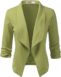 Blazer feminino leve e fino manga 3/4 aberto frontal com plus size