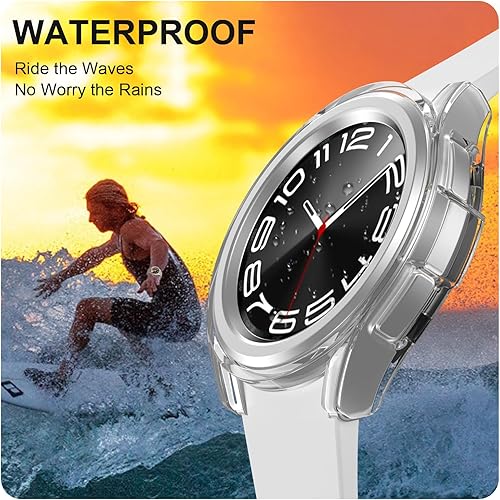 Miniatura 5 de Paquete de 2 + 4 fundas con protector de pantalla para Samsung Galaxy Watch 6 Classic de 1.693 in, funda protectora de policarbonato duro JZK 2 + 4