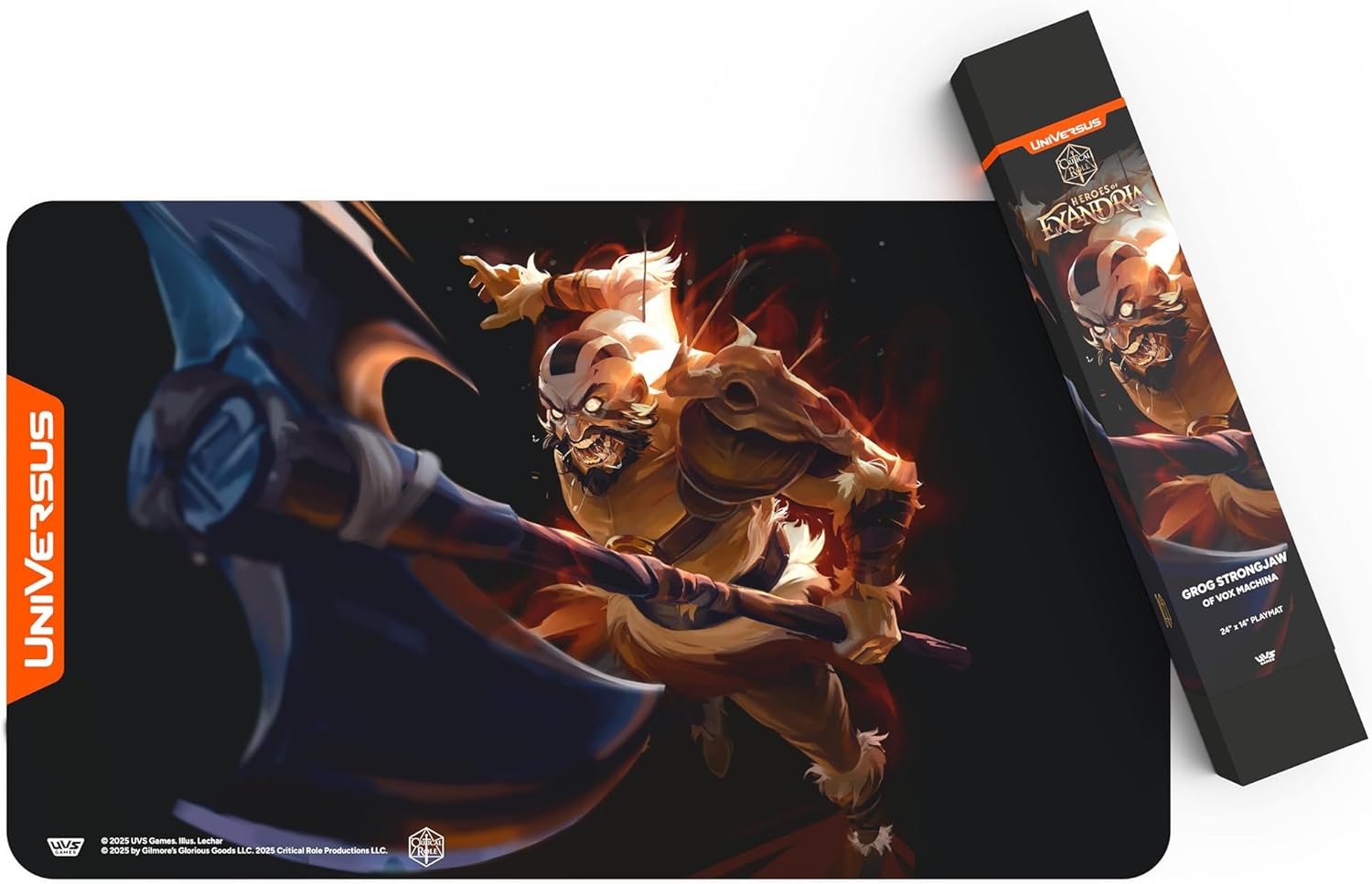 UniVersus: Critical Role: Heroes of Exandria Grog Strongjaw Playmat - 24 x 14 Neoprene Mat, Tabletop Card Game Accessory, UVS Games, Licensed