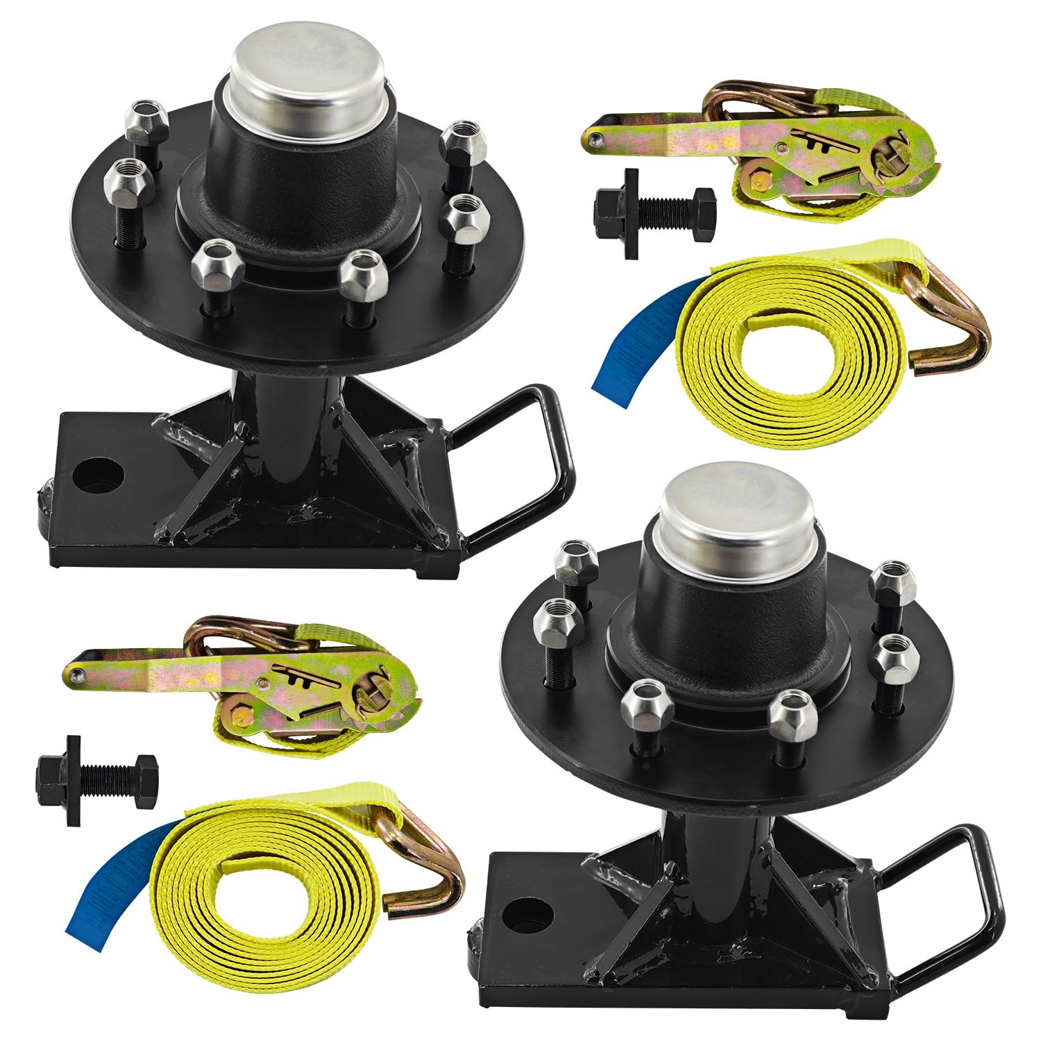 2 pack shipping container wheels 8x6.5 lug, may moves 9000 pounds 20ft or 40ft empty container, shipping container wheel shifting tool bolt-on spindle kit