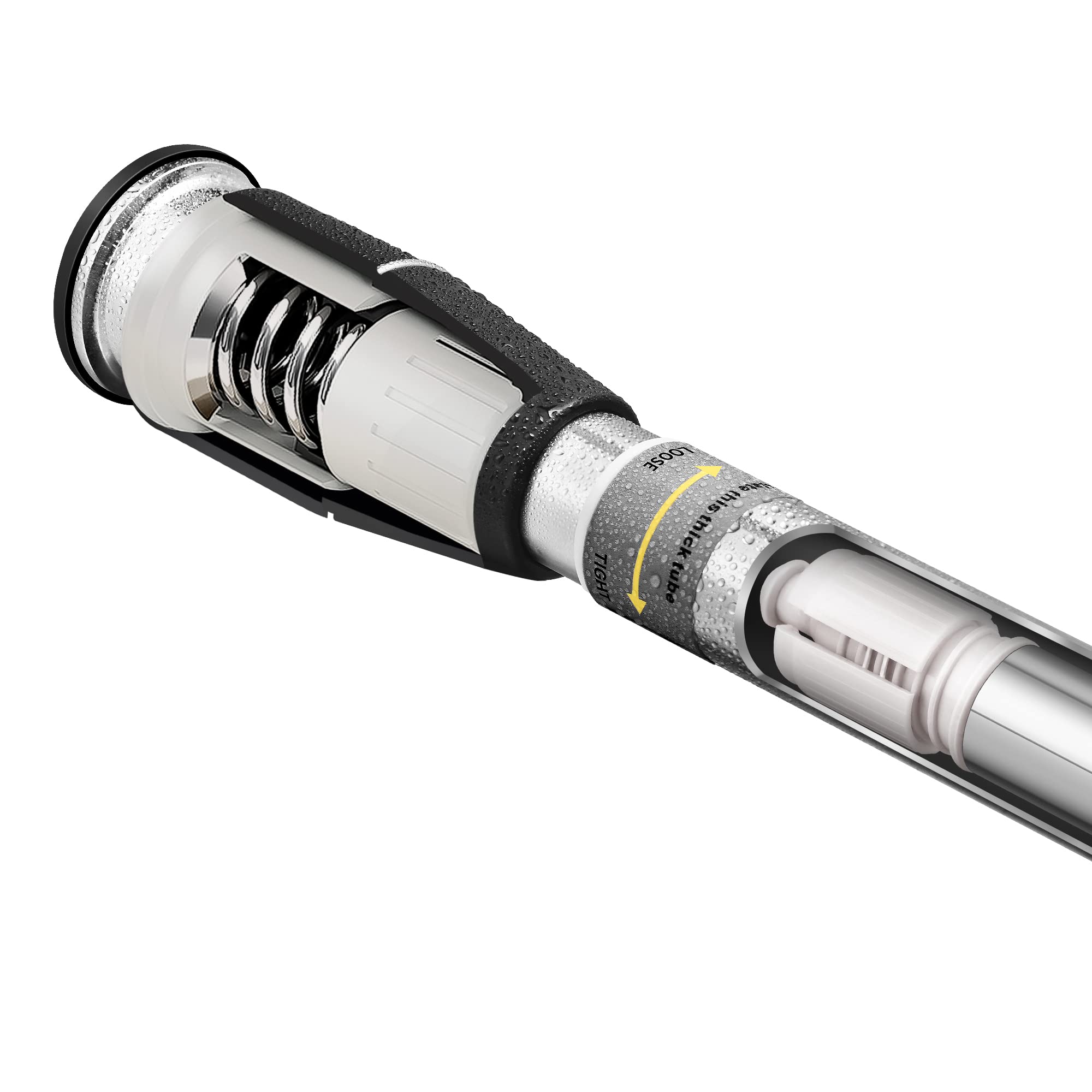 Minkay Shower Curtain Rod Tension No Drill for Bathroom Windows,Curtain