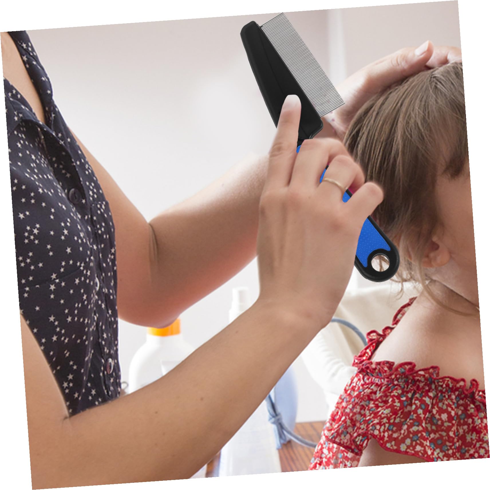 10 piezas Peine de Acero Inoxidable para Cuidado del Cabelludo Peine de Dientes Finos para Eliminación de Caspa Herramienta Profesional para Adultos Fácil de Usar