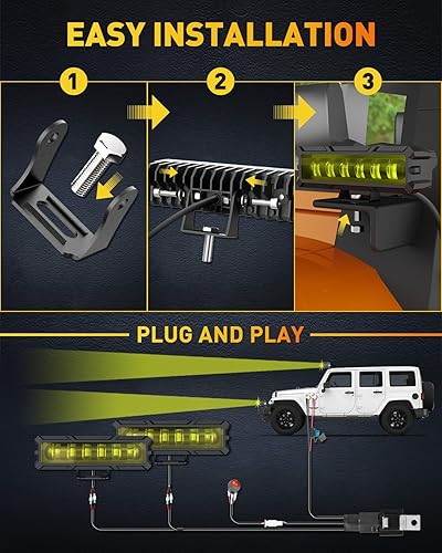 Miniatura 4 de NAOEVO Barra de Luz LED de 6 pulgadas, 50 W y 2000 LM, Luces de Lente Spot, Luces LED Antiniebla  Luces LED Todoterreno para
