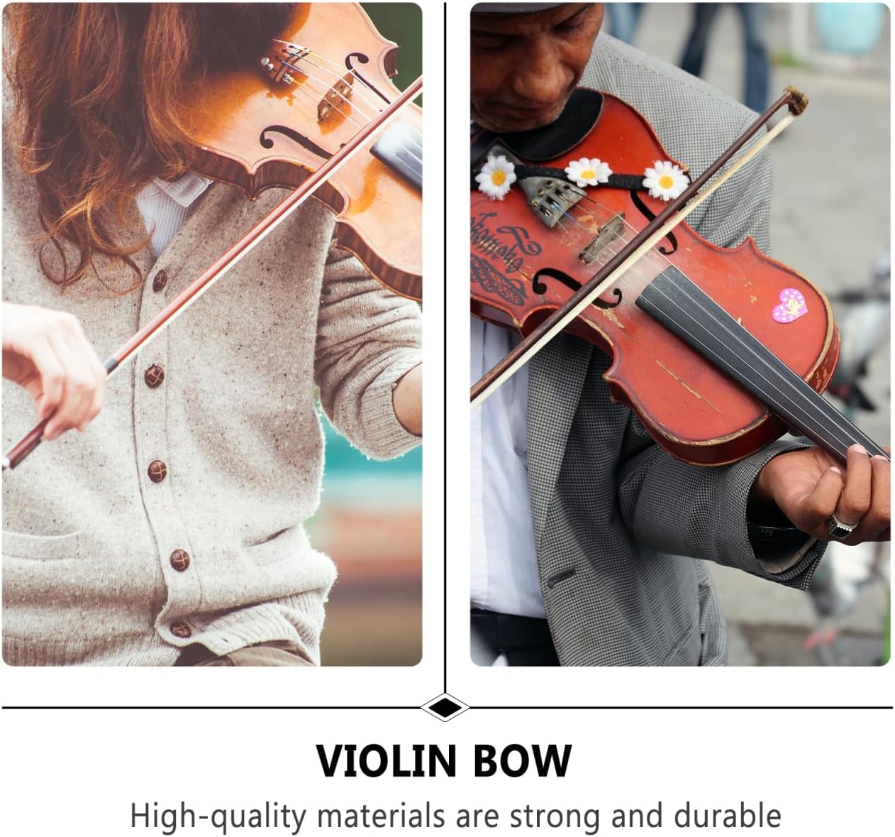 HEALLILY 1/8 Size Violin Bow with Horse Hair Sandalwood Wood for Kids Beginner Practice Orchestral Instrument Accessory