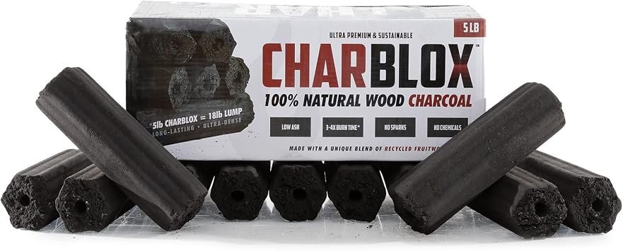 5LB Premium Hardwood Grilling Charcoal Logs - All Natural, Sustainable, Grilling/BBQ/Smoker/Kamado/Ceramic Grill/Yakitori, Binchotan, Burns 4X Longer