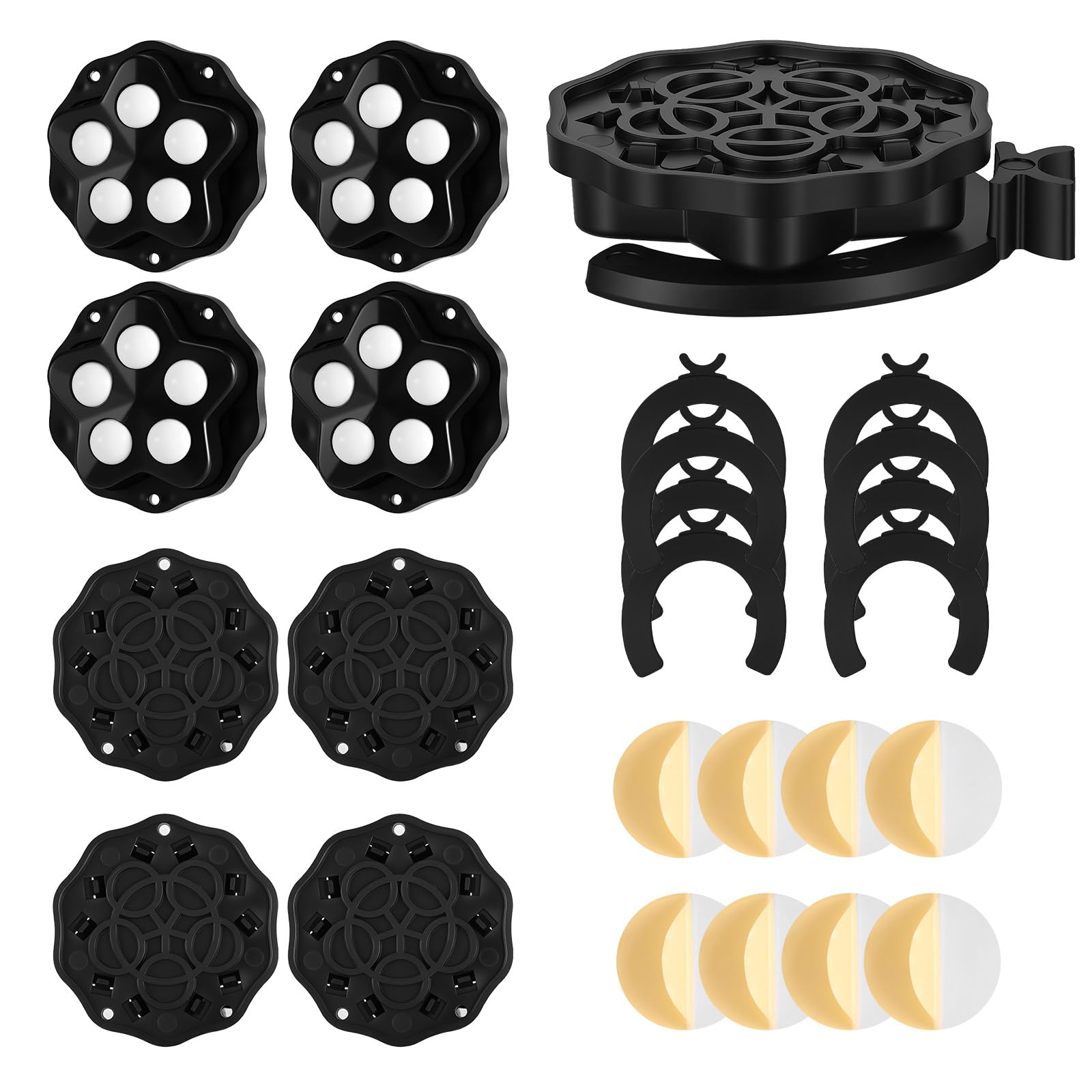 8 Pcs Self Adhesive Caster Wheels, 360° Rotation Universal Pulley Casters with Upgraded Brake Pads, High Adhesion and 50kg Strong Load-bearing Furniture Castor, Castors for furniture& Table&Trash Cans
