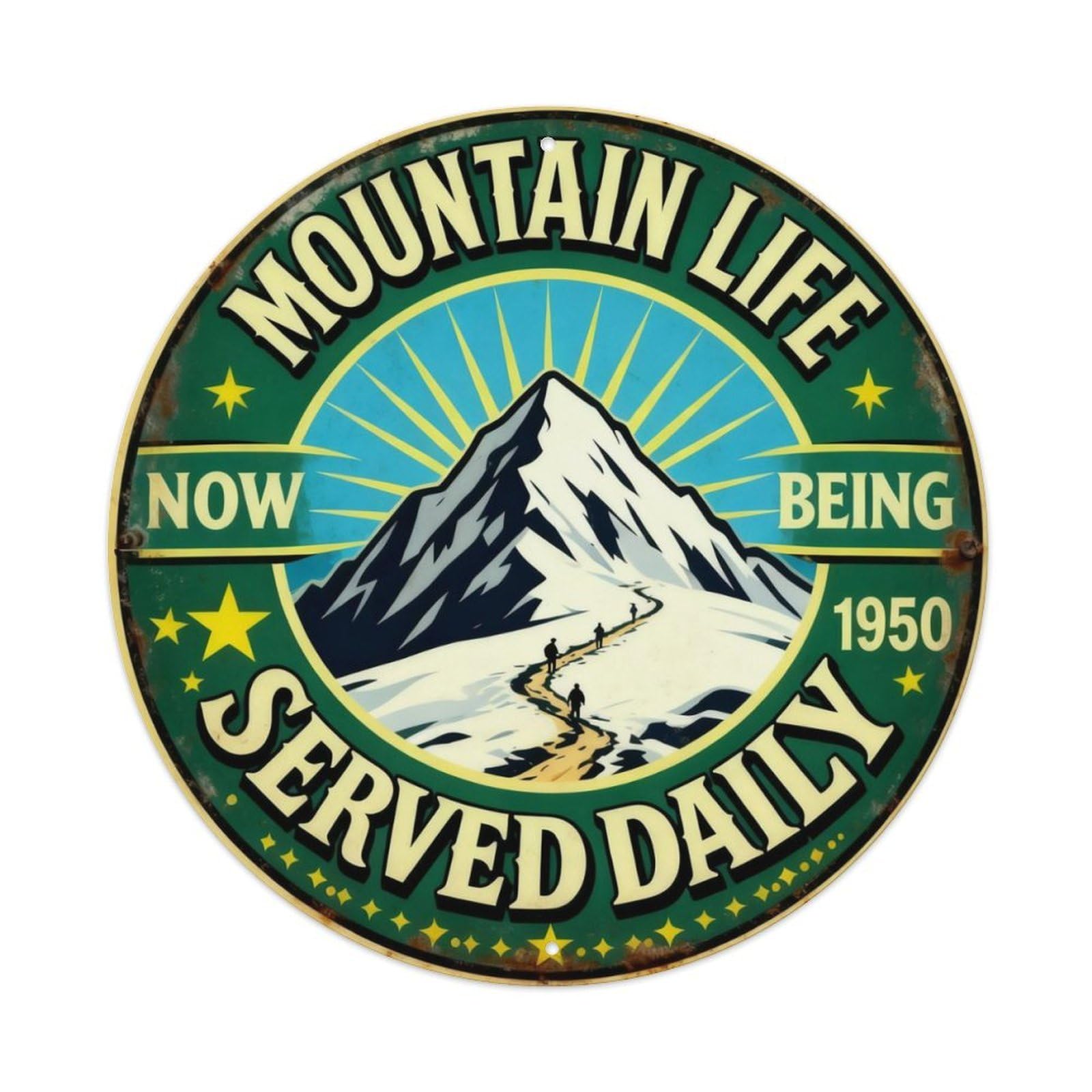 Mountain Life Cabin Sign Metal Tin Sign Plaque