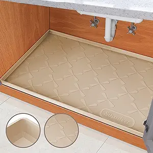 SIKADEER 40" x 22" Under Sink Mat Waterproof, Silicone Mat Kitchen Drawer Shelf and Cabinet Liner, Sink Protector for Kitchen Organizers and Storage, Boot Tray Pet Food Mats