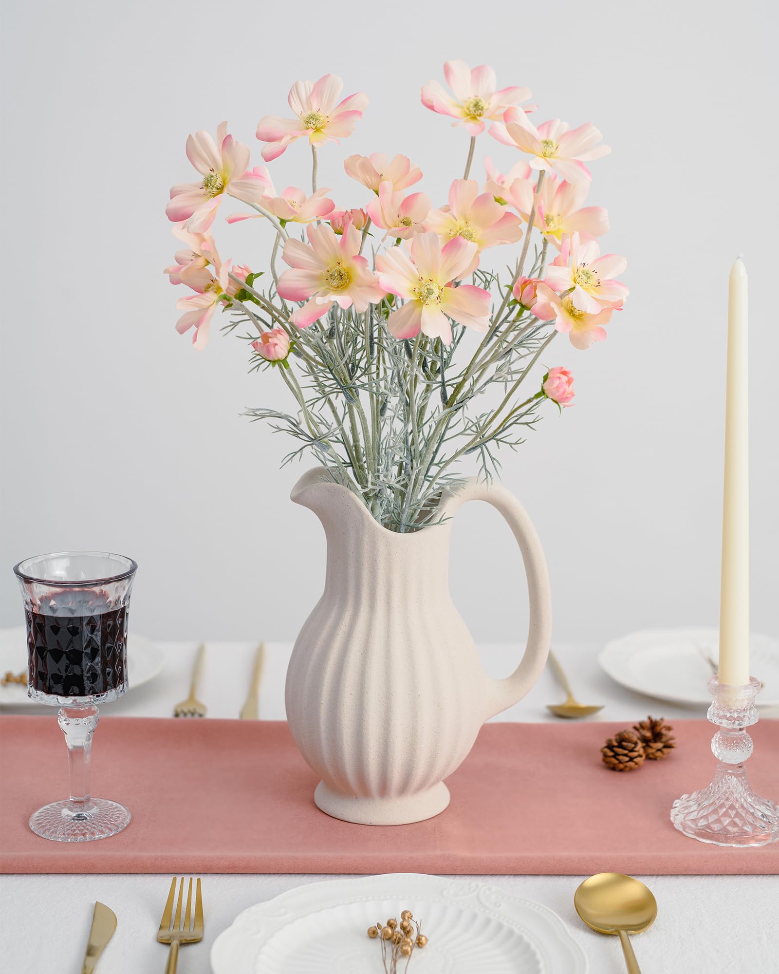 ICBOX 6 Künstliche Kosmos-Blumen Mit Langem Stiel (ca. 77 Cm) – Seidene Deko Für Hochzeit, Tisch & Zuhause
