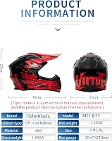 Helmblazia Gyerek Motocross Sisak Piros S Méret ECE R22.06 Tanúsítvánnyal Terepjáró Enduro Quad ATV Bukósisak Fiúknak Lányoknak 9
