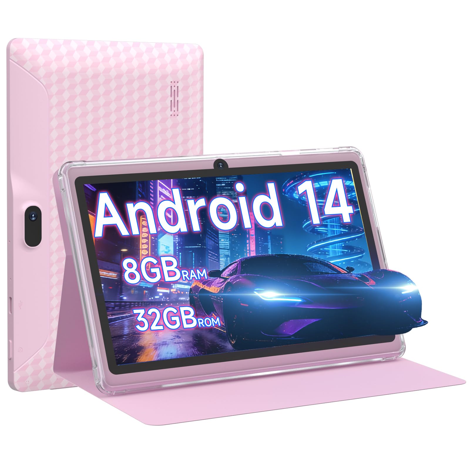 Amazon.com : 7 inch Tablet Android 14 Tablets with Case, 8GB RAM