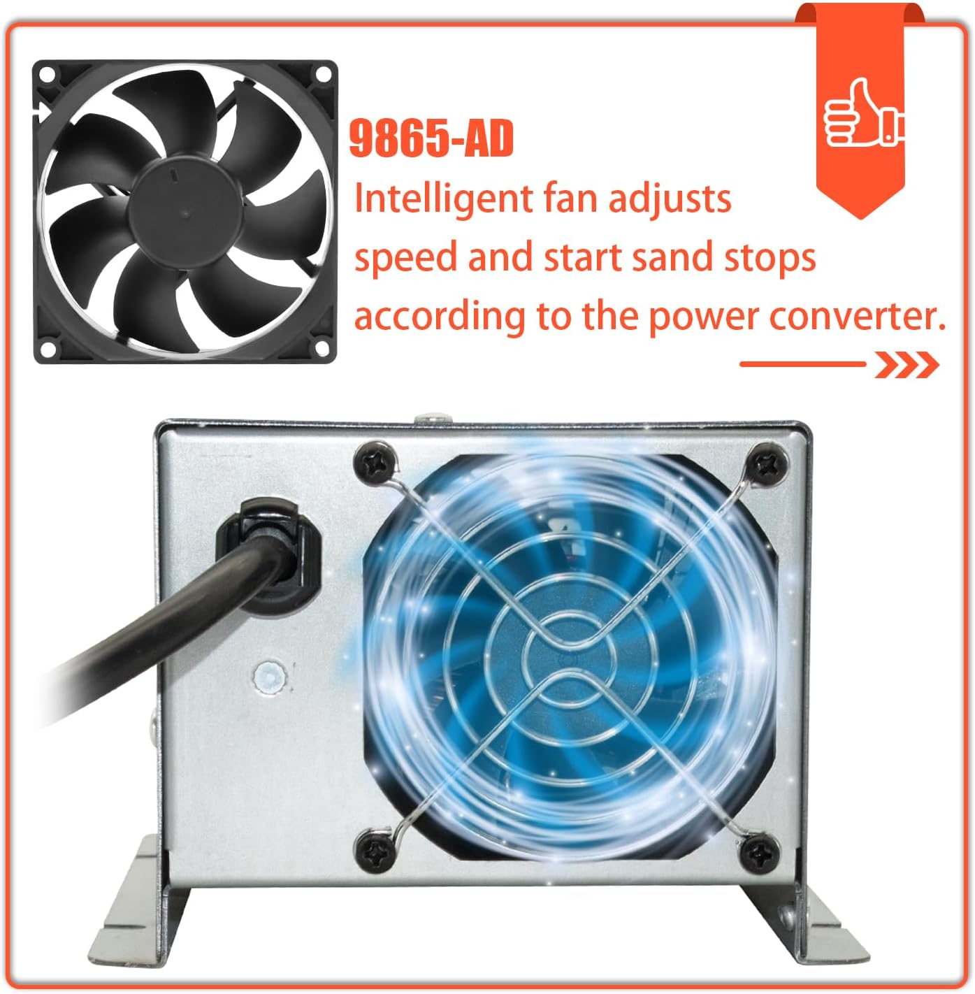 9865-AD 65 Amp Deck Mount Power Converter/Charger Replacement for RV Trailer Camper 9800 Series