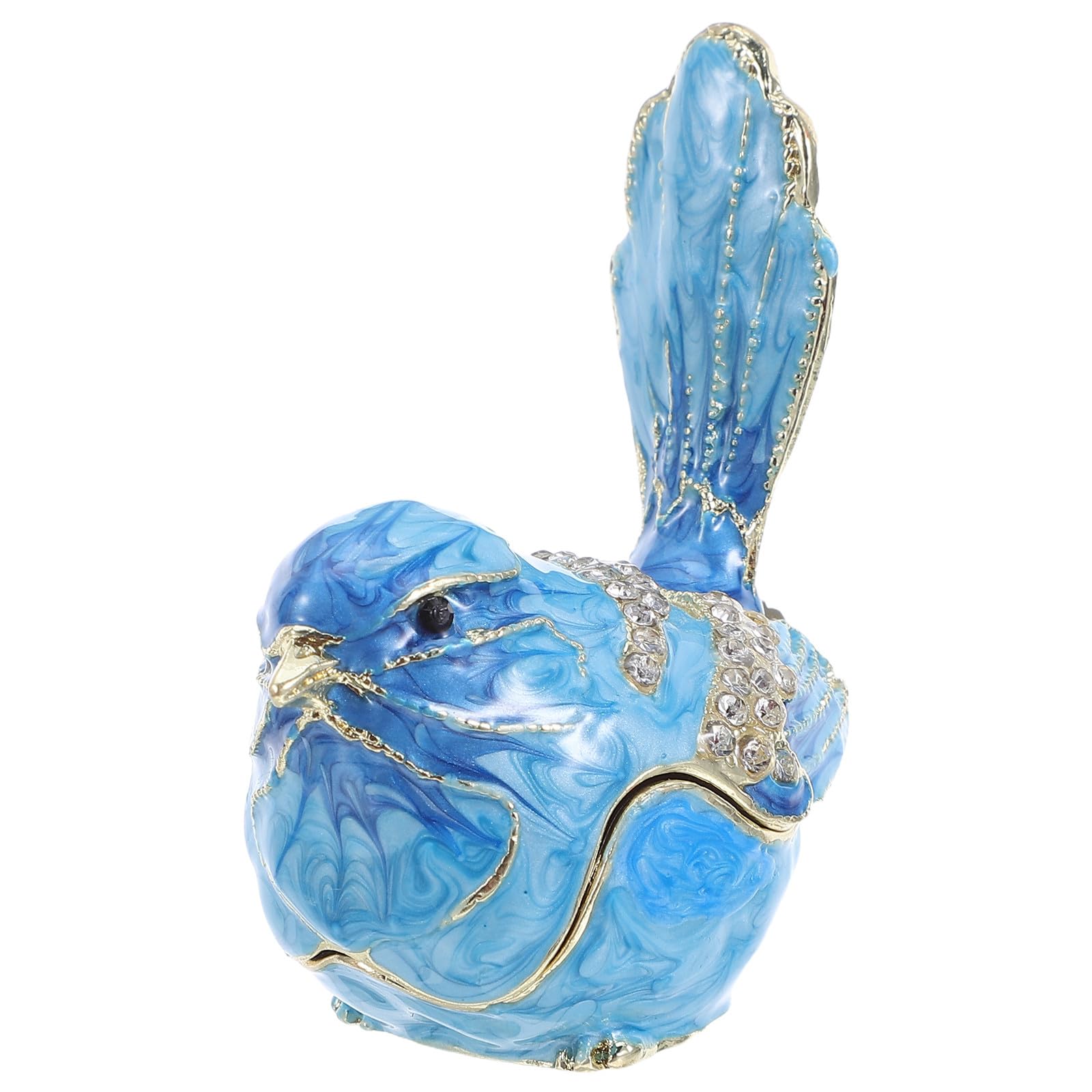 Boîte à bijoux oiseau en émail grand cru et métal d'art pour bagues