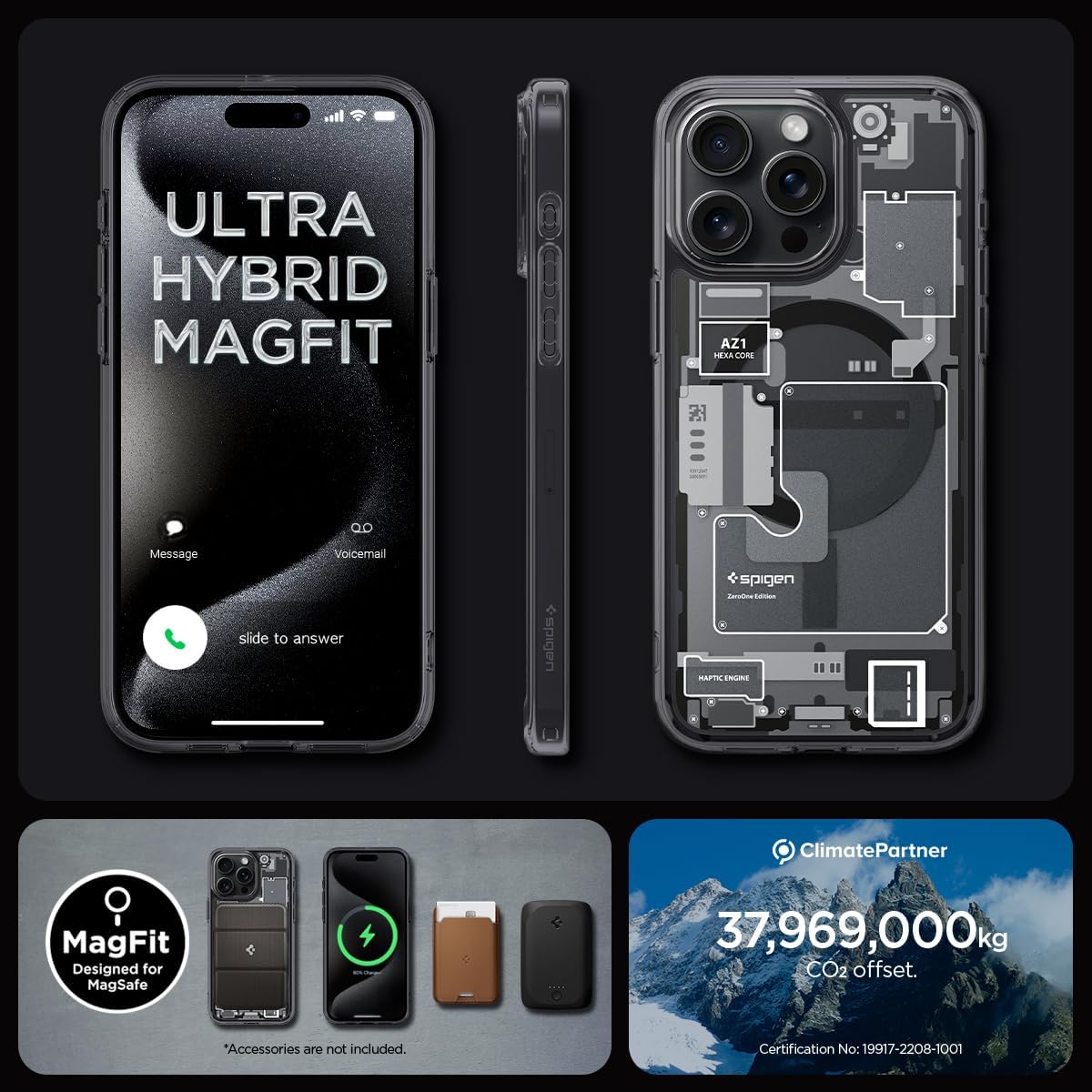Spigen Ultra Hybrid MagFit Direct Digital Printing Case for iPhone 15 Pro [Custom Design][Compatible with Magsafe] - Zero One Black - Image 8