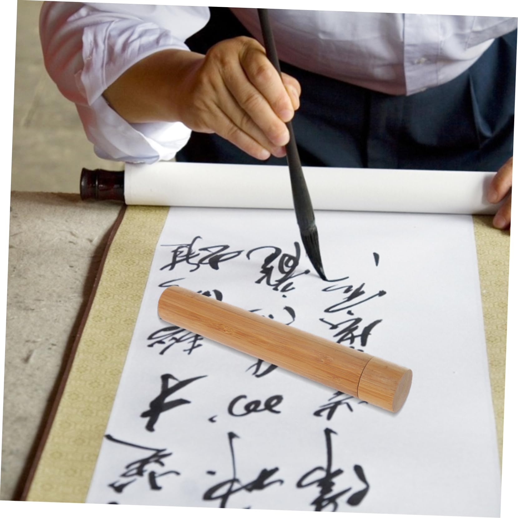 Homoyoyo Bamboo File Storage Tube Mailer Tube for Posters Artwork Prints Lightweight Paper