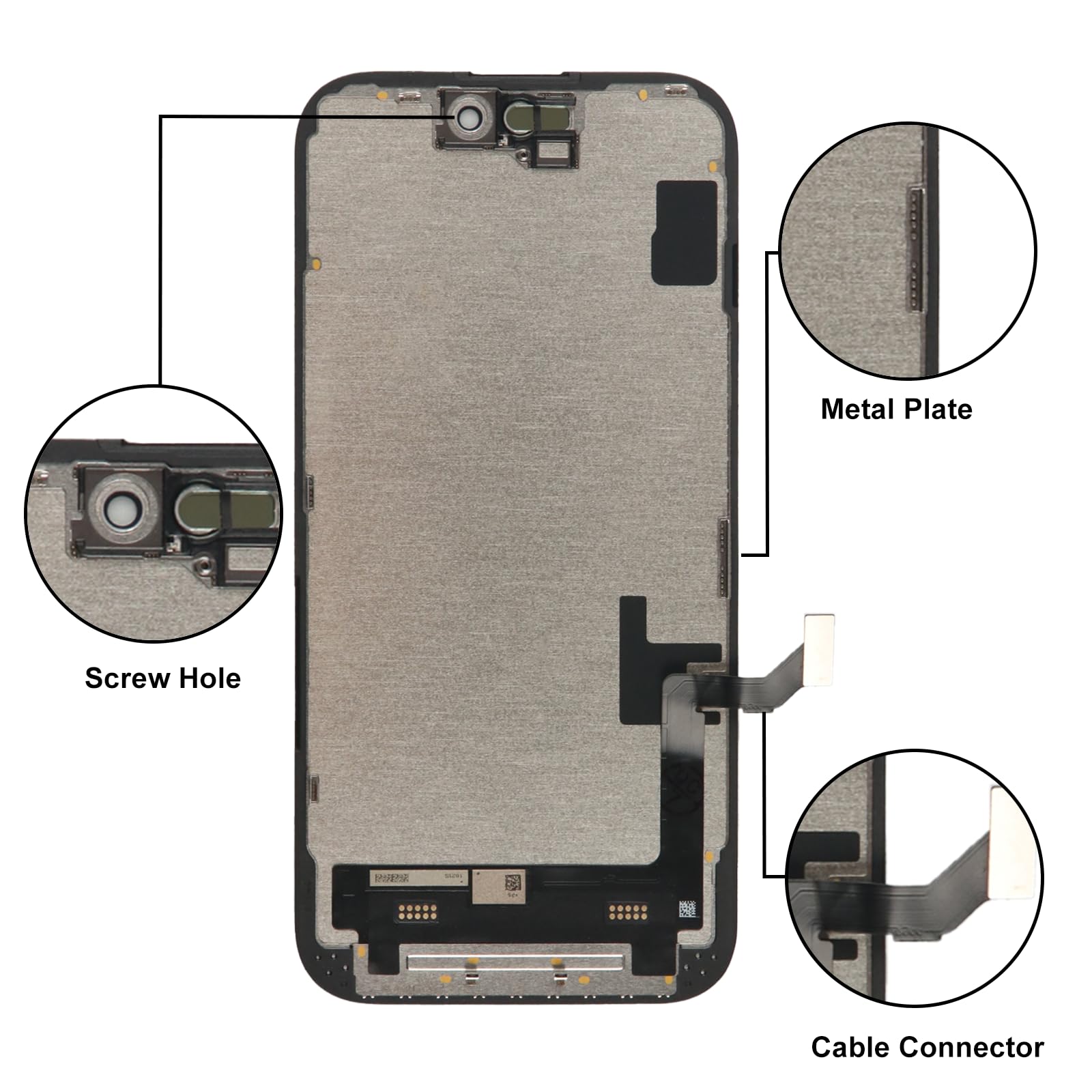 PartageFix Display für iPhone 15 – Ersatz-Set für 6,1 Zoll LCD