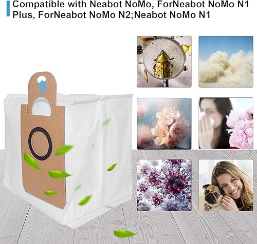 Miniatura 2 de Paquete de 9 bolsas de polvo para iHome Nova, para Kyvol Cybovac S31, para Uoni V980 Plus, Honiture Q6, para M7 ProM7 MaxM8 Pro, para Neabot NoMo