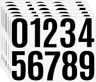 60PCS Number Stickers 6 Sheets 4 Inch Large Vinyl Self-Adhesive Numbers for Mailbox Address, House Numbers, Outdoor Signs, Bulletin Boards, Windows, Doors & Crafts(Black)