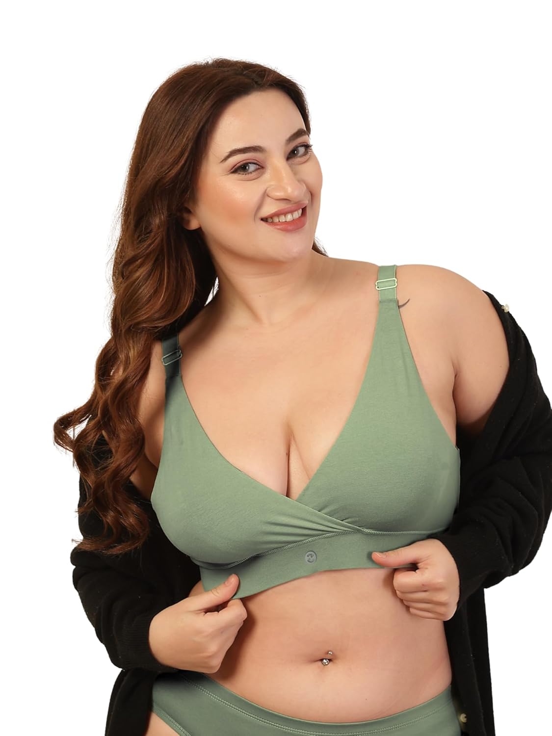 Zelena Cotton Maternity Adjustable Strap Bra For Women Feeding | Breast Feeding Bra For Women |Heavy Bust Maternity Bras For Pregnancy |Soft & Stretchable Nursing Bra |Pregnancy Bra For Pregnant Women